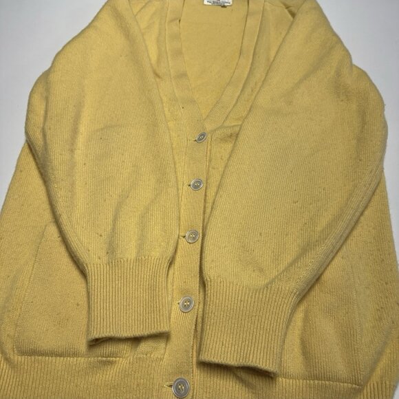Vintage The Scotch House Cashmere Cardigan Sweater Womens 40 Yellow - Picture 3 of 11